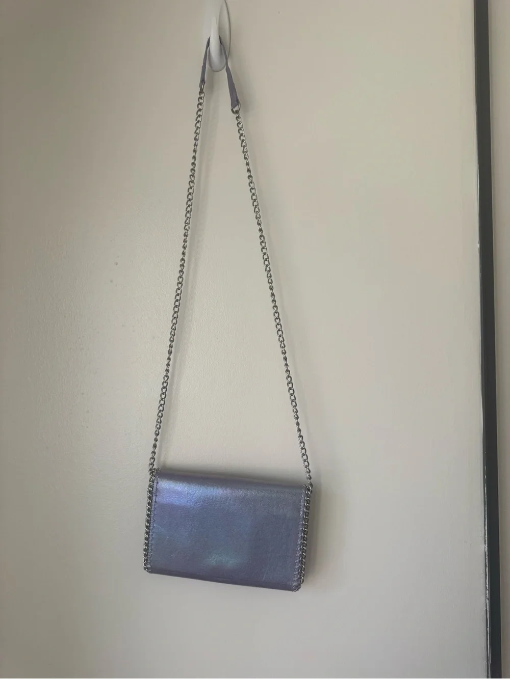 Iridescent Silver Chain Purse / Clutch